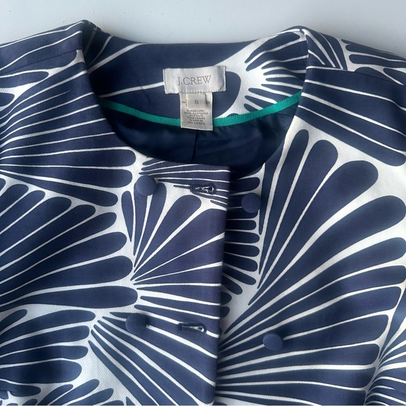 J.Crew Women's Blazer Cotton Floral Geometric Open Front Fashion Size:6 - Picture 2 of 15